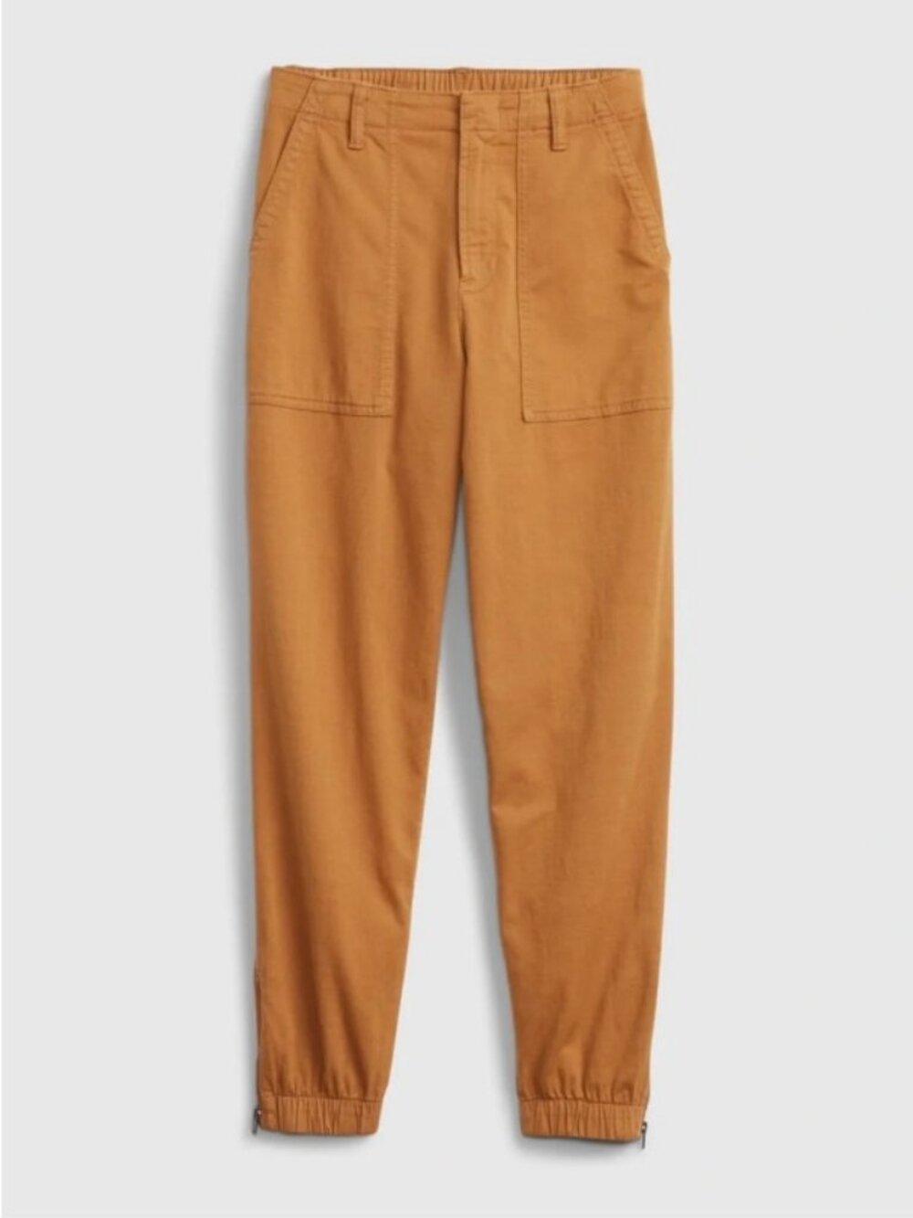 Gap Girlfriend Utility Joggers Rust Brown Zip Hem Size 0